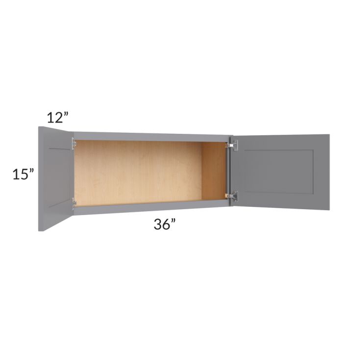 Grey Shaker 36x15 Wall Cabinet 