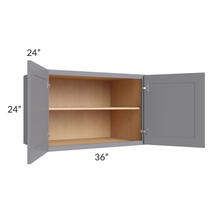 Grey Shaker 36x24x24 Wall Cabinet 