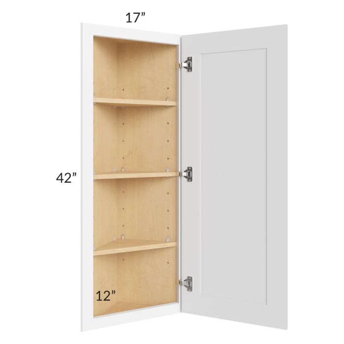 Brilliant White Shaker 12x42 Angle Wall Cabinet