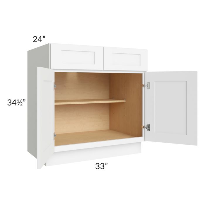 Brilliant White Shaker 33" Base Cabinet