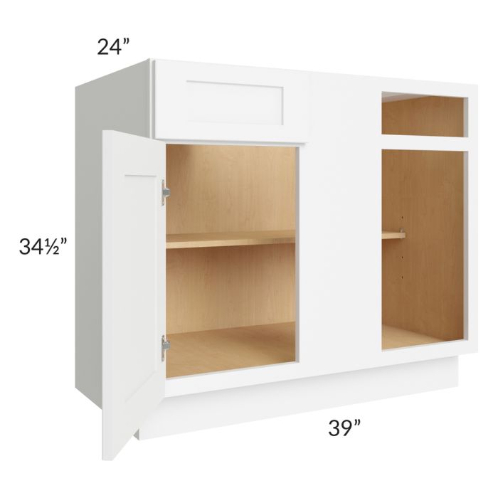 Brilliant White Shaker 42" Blind Base Cabinet 