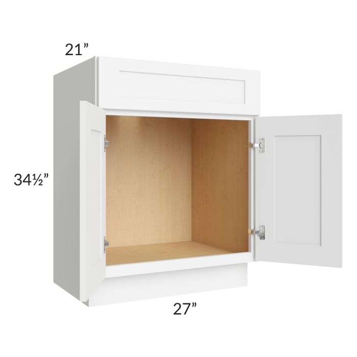 Brilliant White Shaker 27" Vanity Base Cabinet