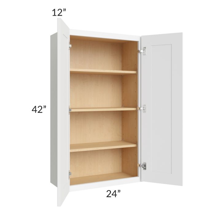Brilliant White Shaker 24x42 Wall Cabinet