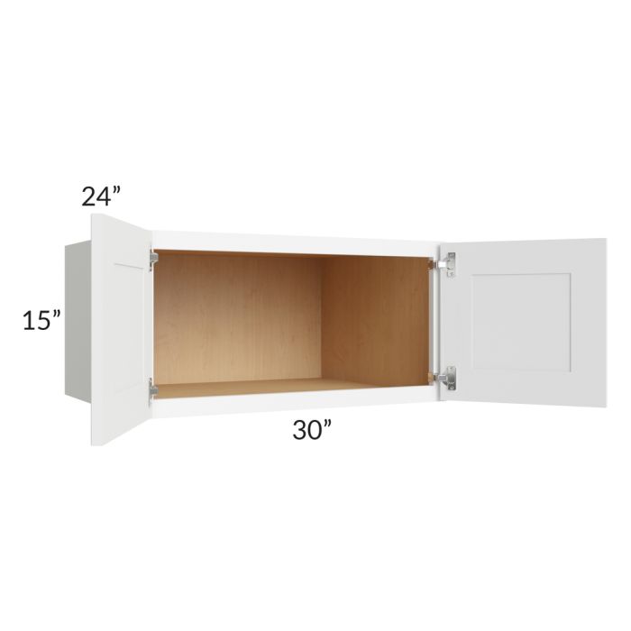 Brilliant White Shaker 30x15x24 Wall Cabinet