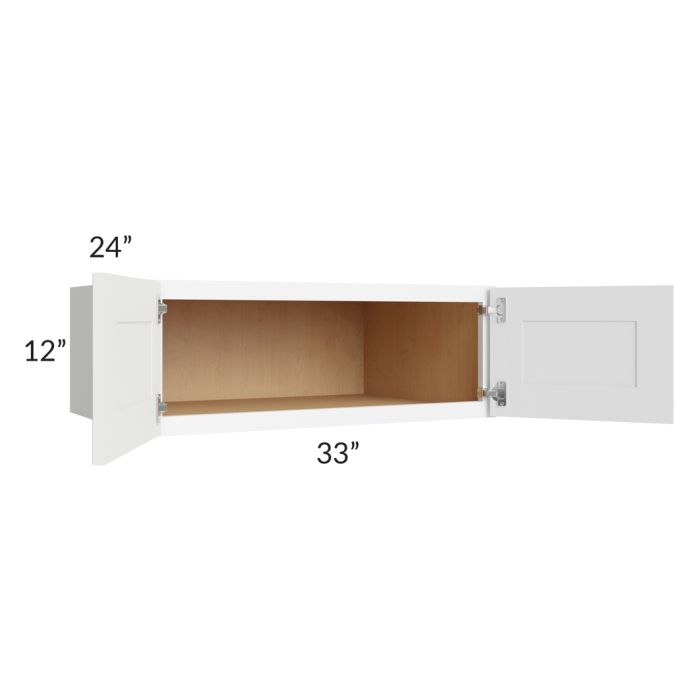 Brilliant White Shaker 33x12x24 Wall Cabinet
