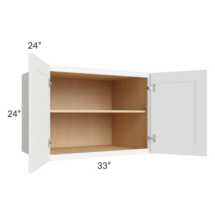 Brilliant White Shaker 33x24x24 Wall Cabinet