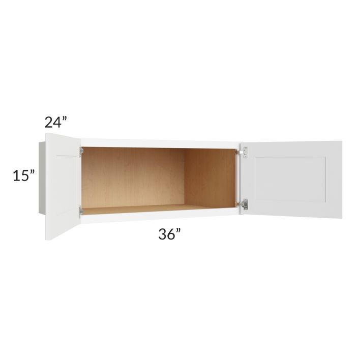 Brilliant White Shaker 36x15x24 Wall Cabinet 