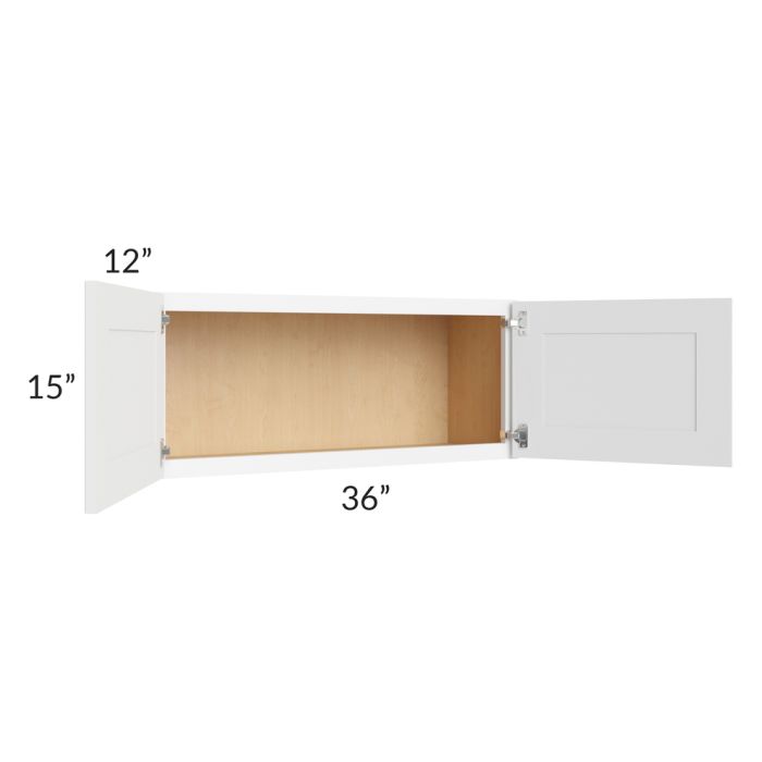 Brilliant White Shaker 36x15 Wall Cabinet 