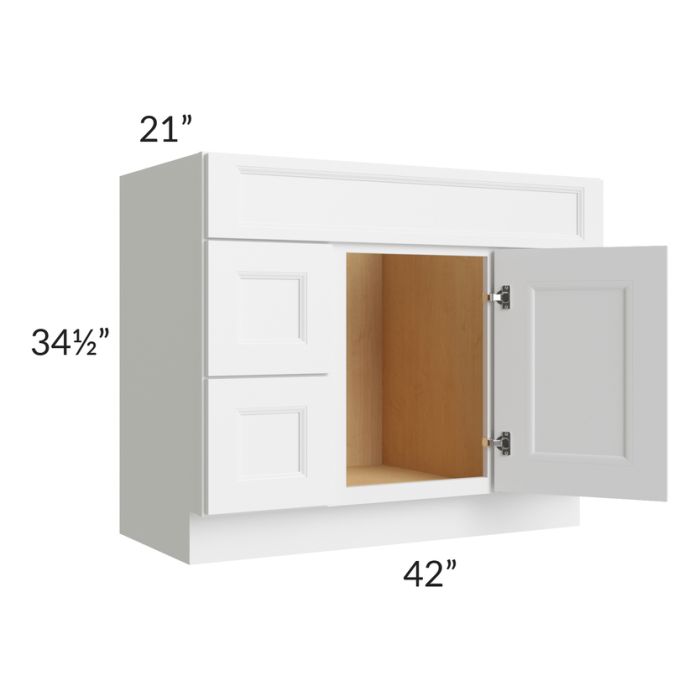 Union White 42" Vanity Sink and Drawer Combo