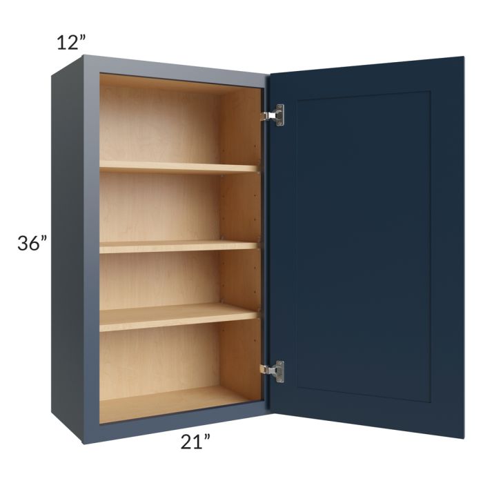 Midtown Blue Shaker 21x36 Wall Cabinet