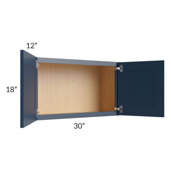 Midtown Blue Shaker 30x18 Wall Cabinet