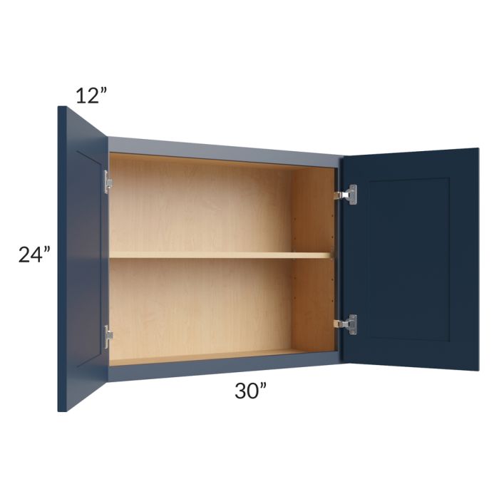 Midtown Blue Shaker 30x24 Wall Cabinet