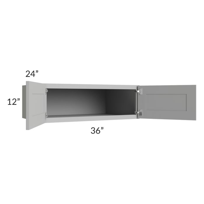 Dove Grey Shaker 36x12x24 Wall Cabinet