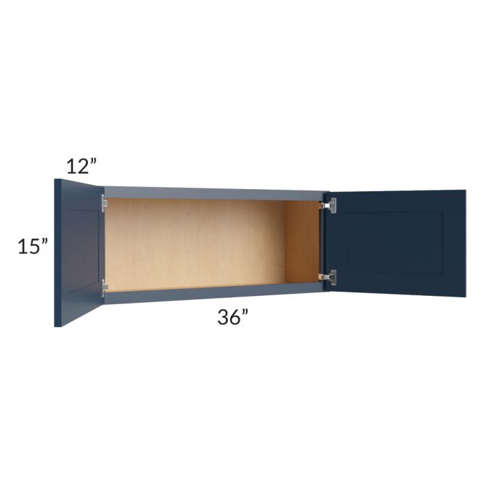 Midtown Blue Shaker 36x15 Wall Cabinet