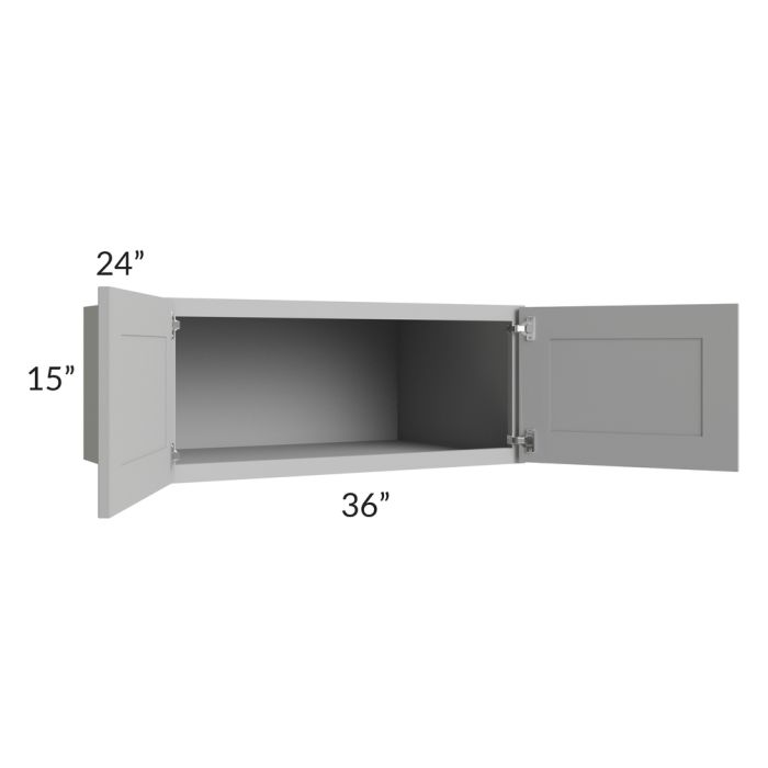 Dove Grey Shaker 36x15x24 Wall Cabinet