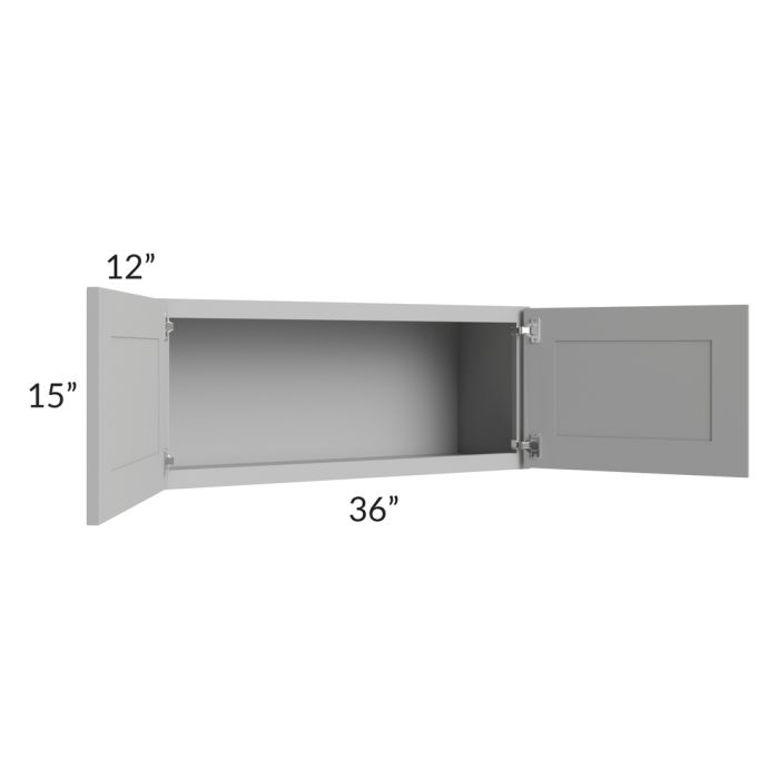 Dove Grey Shaker 36x15 Wall Cabinet