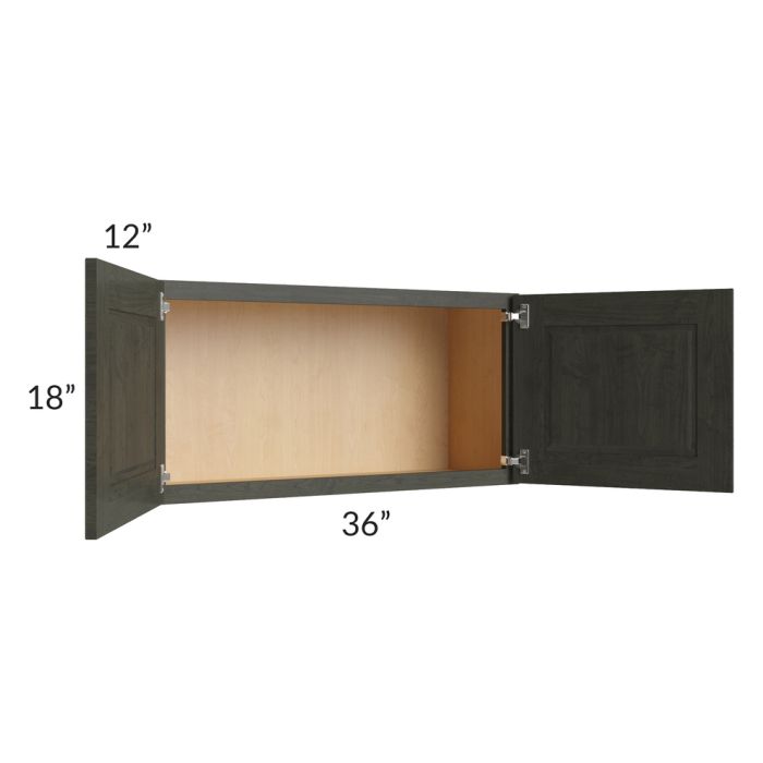 Charlotte Dark Grey 36x18 Wall Cabinet