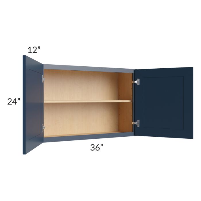 Midtown Blue Shaker 36x24 Wall Cabinet