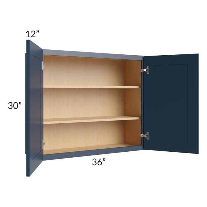 Midtown Blue Shaker 36x30 Wall Cabinet