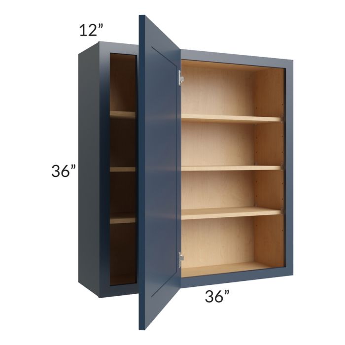 Midtown Blue Shaker 36x36 Blind Corner Wall Cabinet