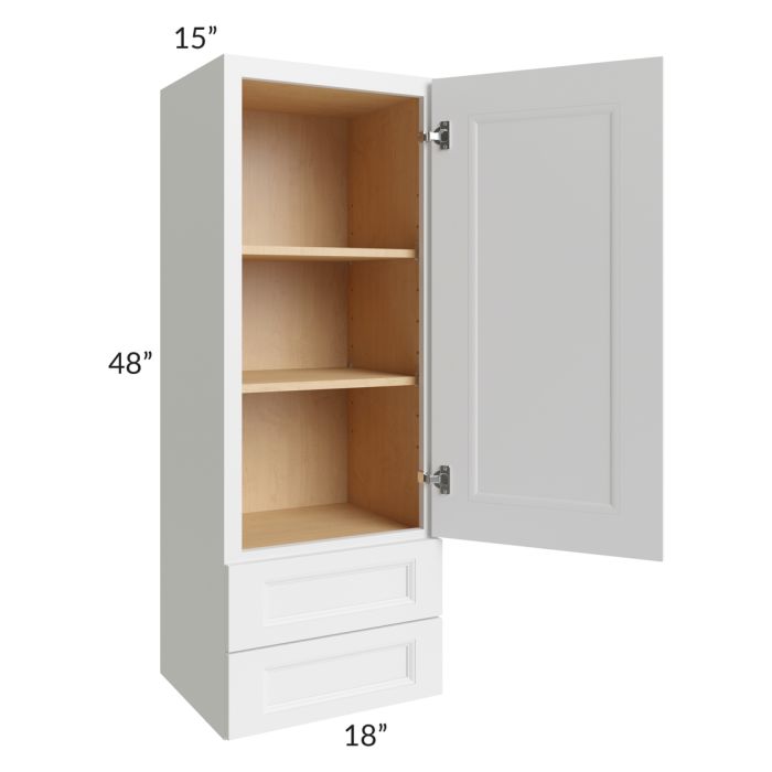 Union White 18x48x15 Wall Cabinet with Drawers