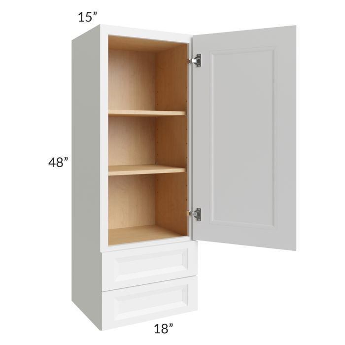 Salem White 18x48x15 Wall Cabinet with Drawers