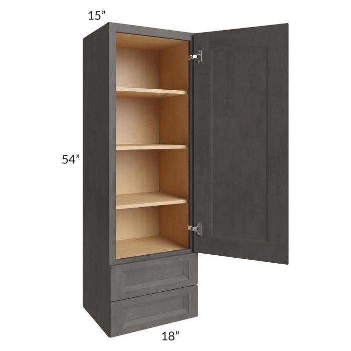 Salem Dark Grey 18x54x15 Wall Cabinet with Drawers