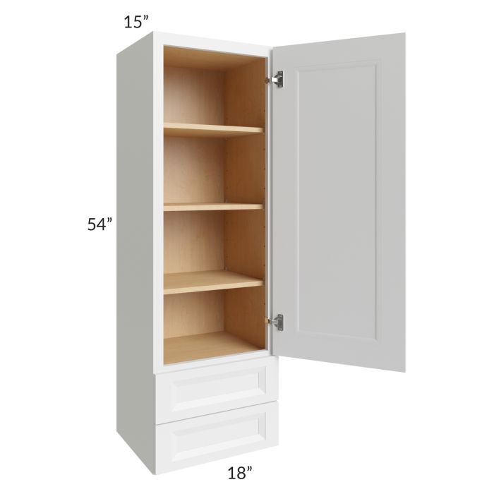 Salem White 18x54x15 Wall Cabinet with Drawers