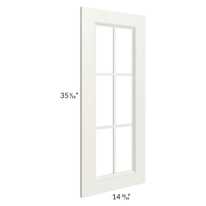 Providence Cream 27x36x15 Wall Diagonal Corner Mullion Glass Door Only with Glass Included