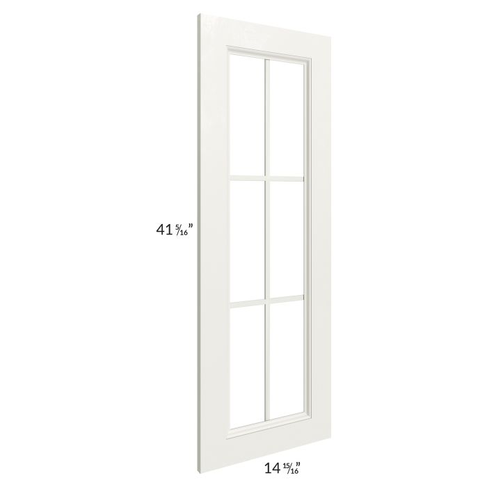 Providence Cream 27x42x15 Wall Diagonal Corner Mullion Glass Door Only with Glass Included