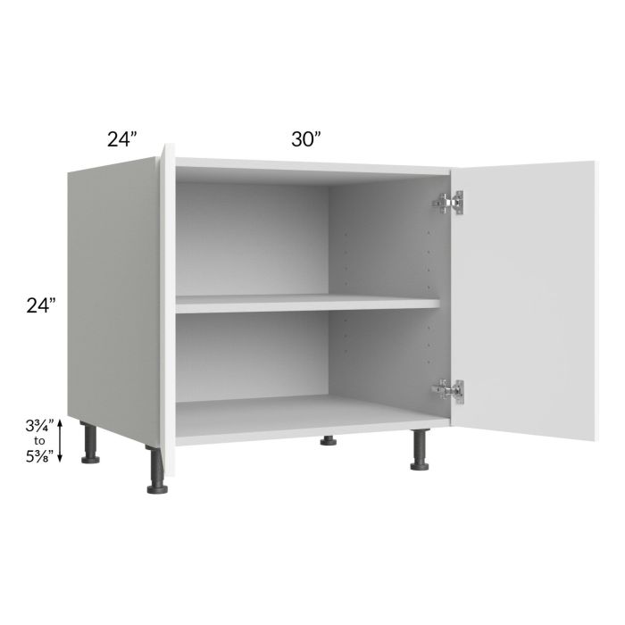 Milan White Matte 30" 2-Door Range Top Base Cabinet