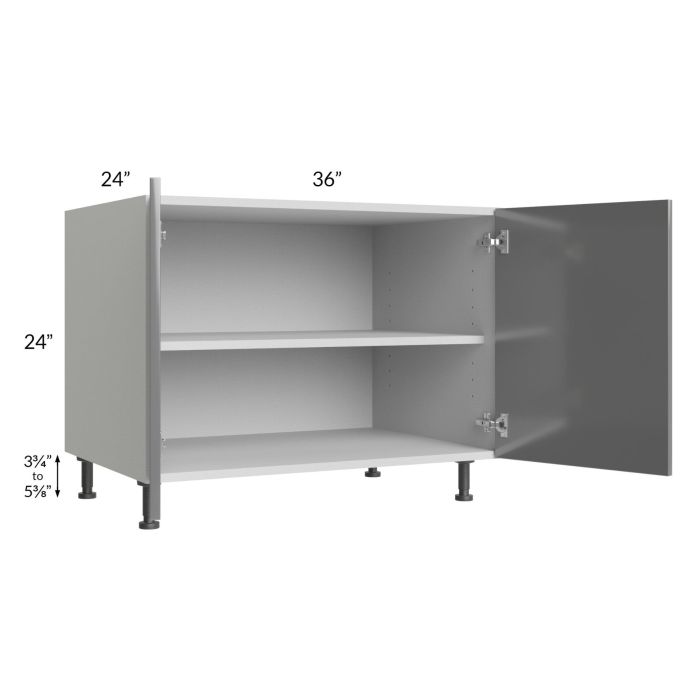 Milan Grey Gloss 36" 2-Door Range Top Base Cabinet