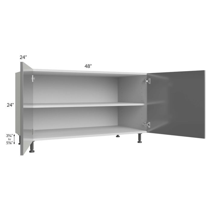 Milan Grey Gloss 48" 2-Door Range Top Base Cabinet