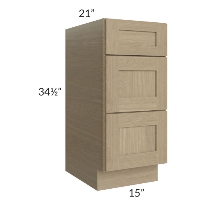 Royal Natural Shaker 15" Vanity Drawer Base Cabinet