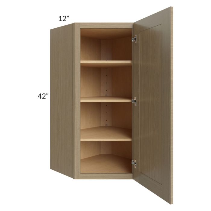 Royal Natural Shaker 24x42 Wall Diagonal Corner Cabinet