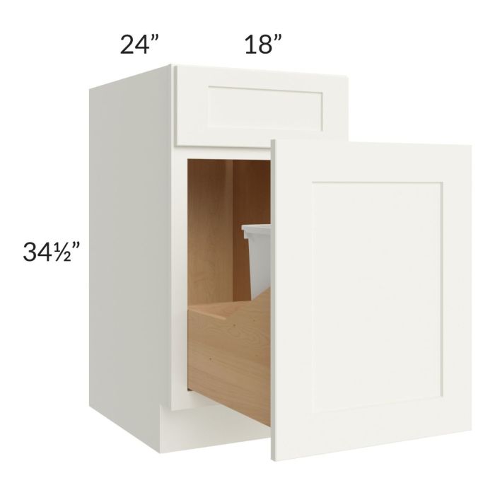 Linen Shaker 18" Base Cabinet with Double Trashcan Pullout