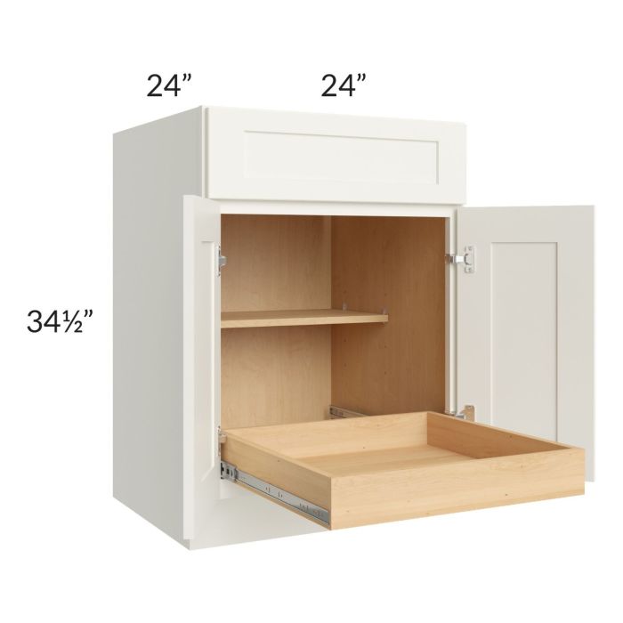 Linen Shaker 24" Base Cabinet with 1 Rollout Tray