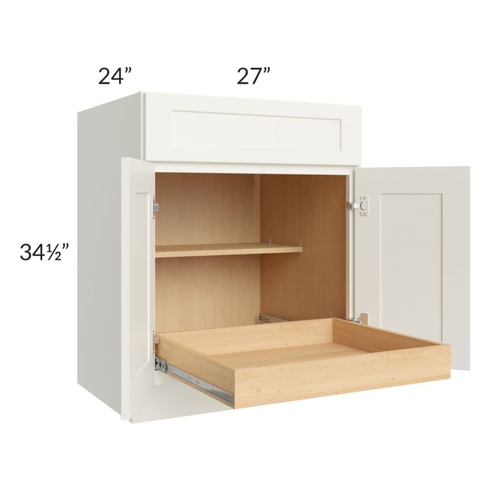 Linen Shaker 27" Base Cabinet with 1 Rollout Tray