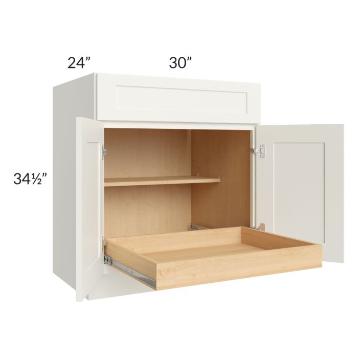 Linen Shaker 30" Base Cabinet with 1 Rollout Tray
