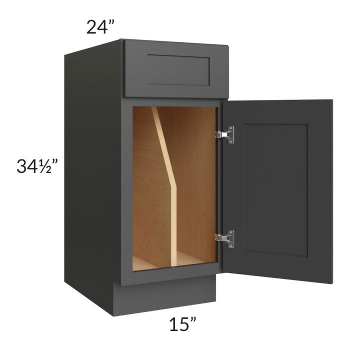 Madison Black Shaker 15" Tray Divider Base Cabinet