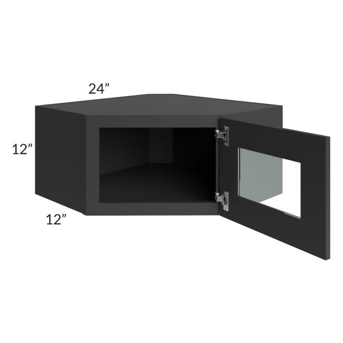 Madison Black Shaker 24x12 Decorative Wall Diagonal Corner Cabinet