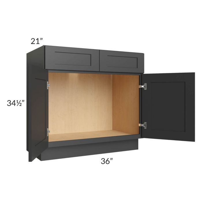 Madison Black Shaker 36" Sink Vanity Base Cabinet