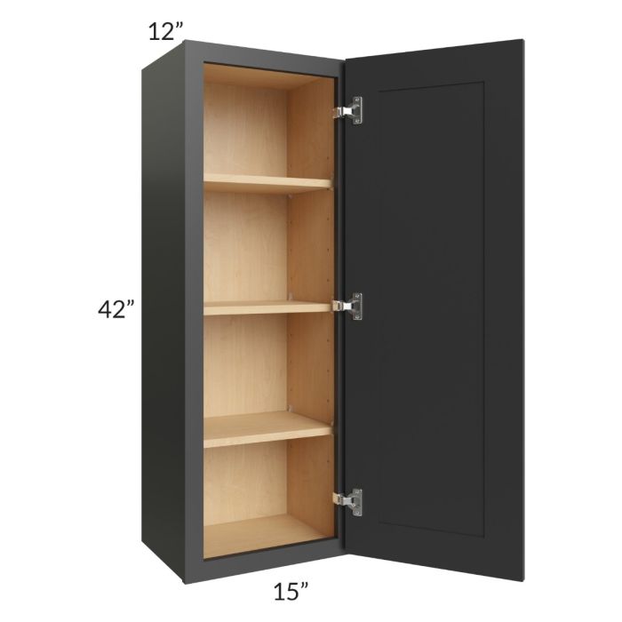 Madison Black Shaker 15x42 Wall Cabinet