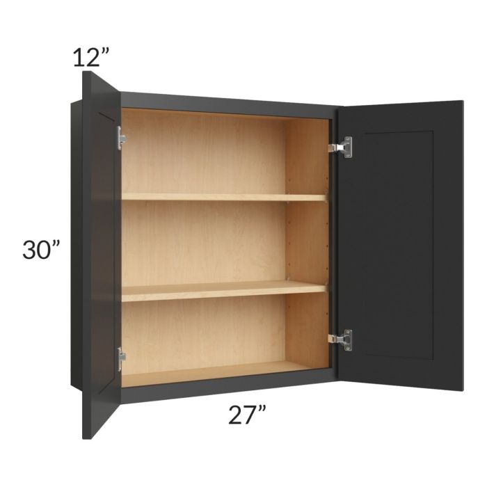 Madison Black Shaker 27x30 Wall Cabinet