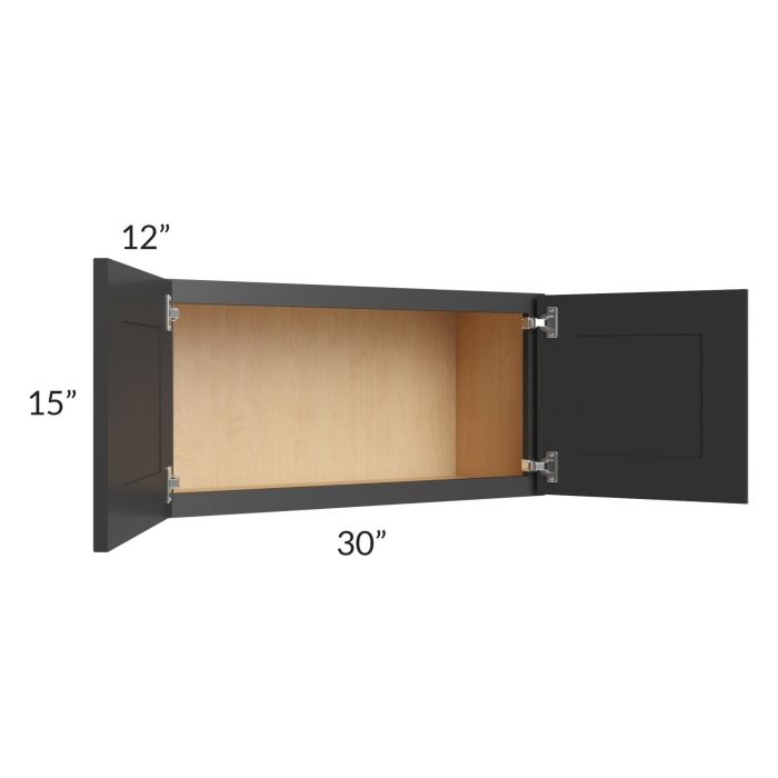 Madison Black Shaker 30x15 Wall Cabinet