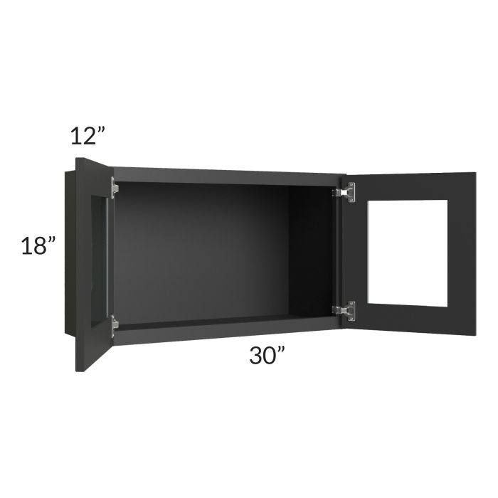 Madison Black Shaker 30x18 Decorative Wall Cabinet