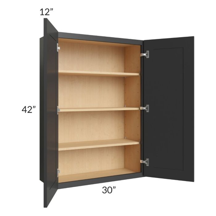 Madison Black Shaker 30x42 Wall Cabinet