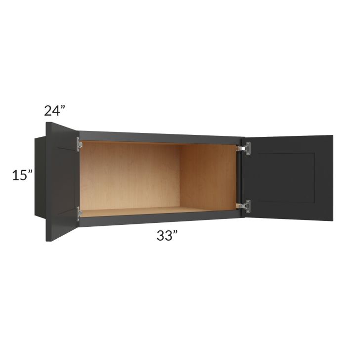 Madison Black Shaker 33x15x24 Wall Cabinet