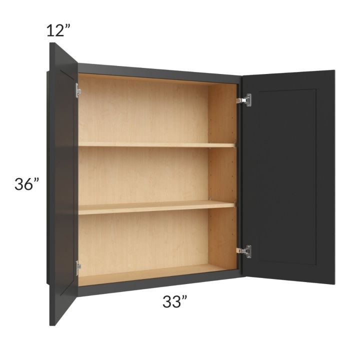 Madison Black Shaker 33x36 Wall Cabinet