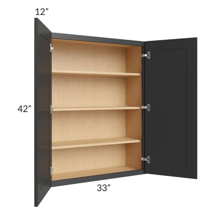 Madison Black Shaker 33x42 Wall Cabinet